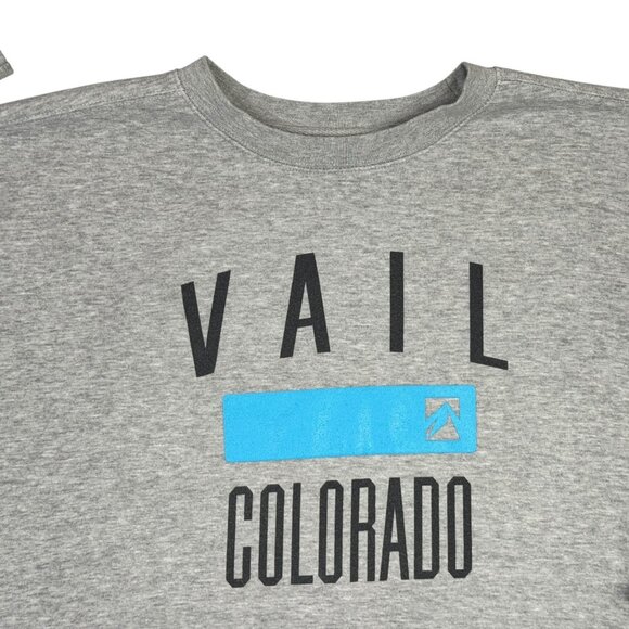 Vail Colorado Sweatshirt Mens XL Gray Pullover Outfitter Trading Crew Neck - Picture 6 of 11